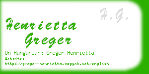 henrietta greger business card